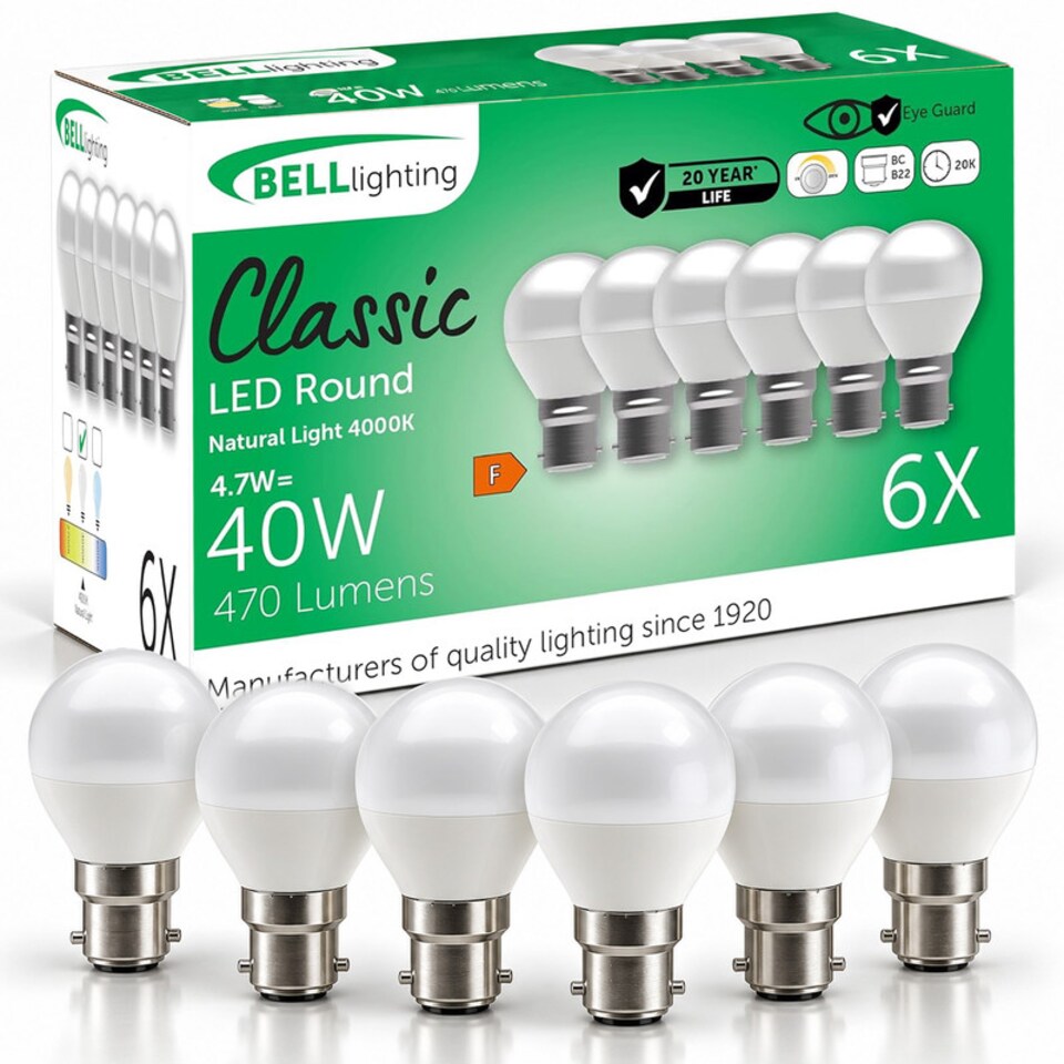 image 1 of BELL Lighting B22 Dimmable SMD Golf Ball Natural White 4000K 4.7W Light Bulb
