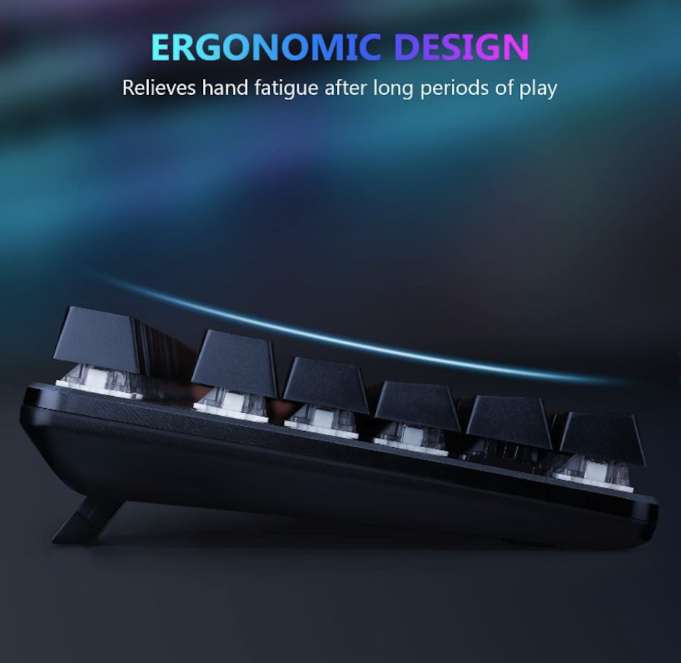 image 1 of Z-Edge Mechanical Gaming Keyboard Wired USB Gaming Keyboard 104 Keys with Customizable Rainbow Backlit, Anti-Ghosting, Aluminium Plate, Plug & Play, for Gamers and Typists - US Layout