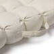 image 9 of Quilted Button Seat Pad Cushion Booster 100% Cotton Cover 45cm Square Brown