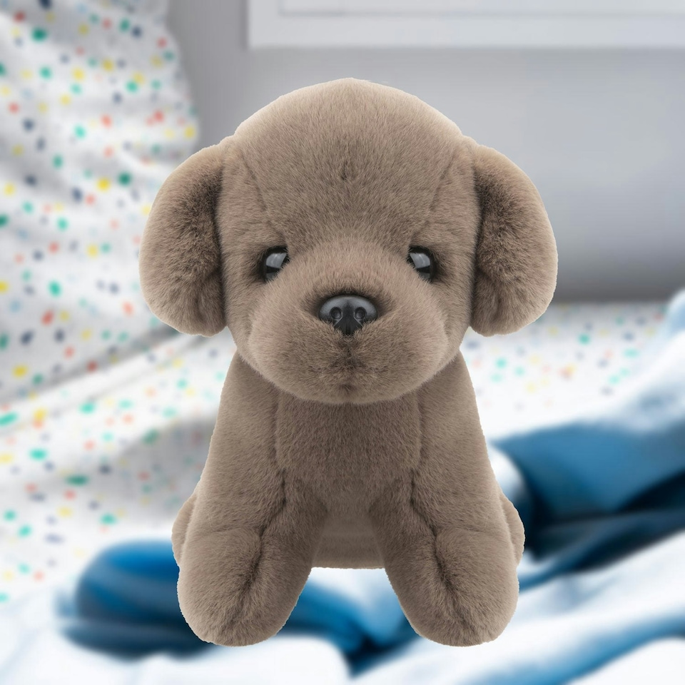 image 1 of Dog Mink Soft Toy Fun Doggy Plush Cuddly Soft Fluffy Cute Puppy 20cm Brown