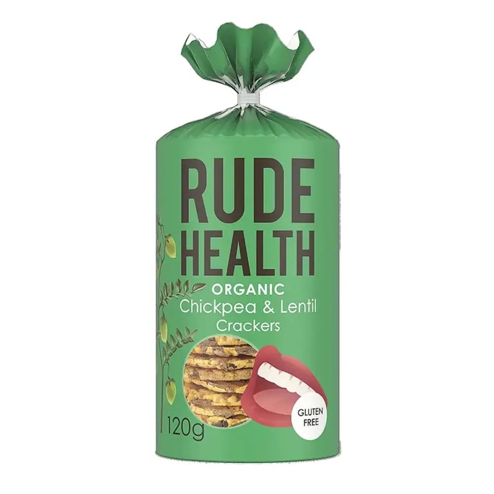 image 1 of Organic Chickpea & Lentil Crackers 120g (Rude Health)