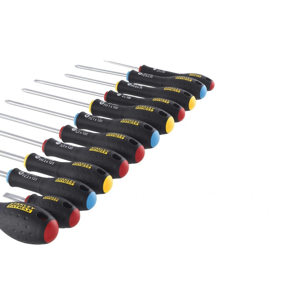image 1 of Stanley Hand Tools Fatmax Screwdriver Set, 12 Piece - Multi Colour - One Size