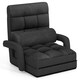 image 1 of COSTWAY 2 IN 1 Folding Lazy Sofa Lounger Adjustable Grey Black