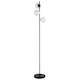 image 2 of Black Floor Lamp with Opal Globe Shades | Black | Small | 1