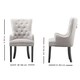 image 6 of Set of 6 Velvet Dining Chairs with Armrest, Ergonomic Scoop Knockerback & Button Tufted Wood Legs Grey | Light Grey