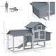 image 7 of PawHut Chicken Coop Hen Cage Small Animal Hutch Nesting Box Outdoor Run Grey