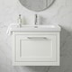 image 9 of Balterley Traditional Bathroom Wall Hung 1 Drawer Vanity Unit and 1 Tap Hole Modern Fireclay Basin | White | Nimbus White