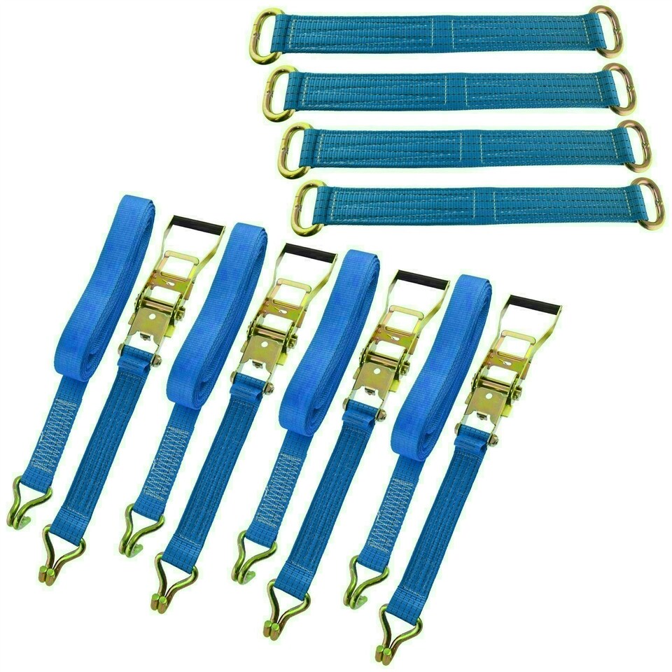 image 1 of Car Transporter / Recovery Strap Set / Ratchet Wheel Brace Bridging SM001_SM006