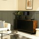 image 2 of ValueLights Gus Painted Black Table Lamp with Medium Black Drum Shade