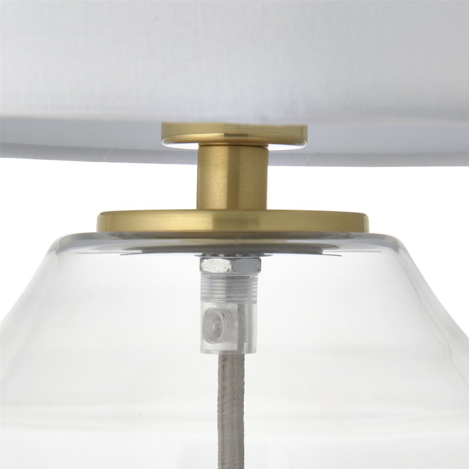 image 1 of Fabia - Satin Brass and Clear Glass 33cm Table Lamp