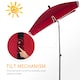 image 3 of Outsunny 2 x 1.3m Garden Parasol Umbrella, Outdoor Market Table Umbrella with Ruffles  Aluminium Pole, Rectangular Tilting Parasol Sun Shade Canopy, Red
