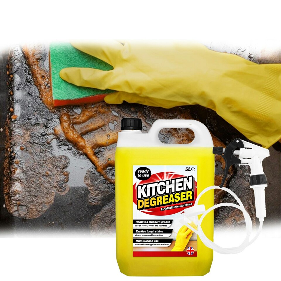 image 1 of 1 x 5 Litre Strong Heavy Duty Kitchen Degreaser Removes Stubborn Grease With Long Hose Trigger