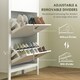 image 4 of HOMCOM 3 Drawer Shoe Cabinet with Flip Doors for Hallway, Entryway White | 80W x 24D x 131H cm