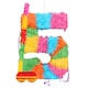 image 1 of Pinatas Number 5 Cardboard Pinata, Stick and Blindfold Set - W35cm x D7.5cm x H50cm - Multi
