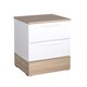 image 5 of Adore Teen White & Oak 2 Drawer Bedside Table Nightstand