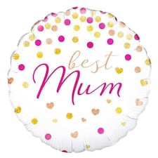 Best Mum Holographic Round Helium Foil Balloon 46cm / 18 in