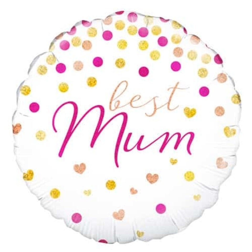 Best Mum Holographic Round Helium Foil Balloon 46cm / 18 in