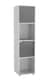 image 1 of 4 -Cube Tall Shelving Unit With Wooden Doors | White | White & Grey | 1