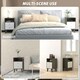 image 6 of HOMCOM Bedside Tables Set of 2, Modern Nightstand with 2 Drawers and Open Cubby