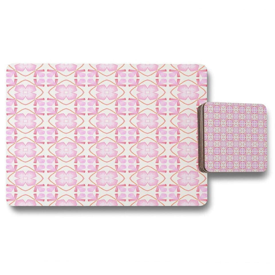 image 1 of Orange sublime boho chic summer design (Placemat & Coaster Set)