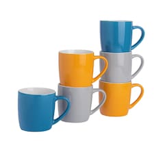 Argon Tableware Coloured Coffee Mugs - 350ml - Yorkshire - Pack of 6 | Multi | Multi | 6