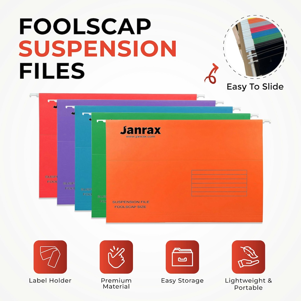 image 1 of Pack of 50 Black Foolscap Suspension Files