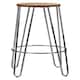image 1 of Interiors by Premier Chrome Metal and Elm Wood Round Bar Stool, Hairpin Stool, Sturdy Stool for Bar, Kitchen Counter