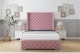 image 1 of Sloomy Arundel Pink Plush Bed Frame With 50"  Upholstered Wingback Headboard 5' King