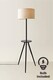 image 4 of ValueLights Desmond Black Tripod Floor Lamp Linen Shade & Bulb | Black
