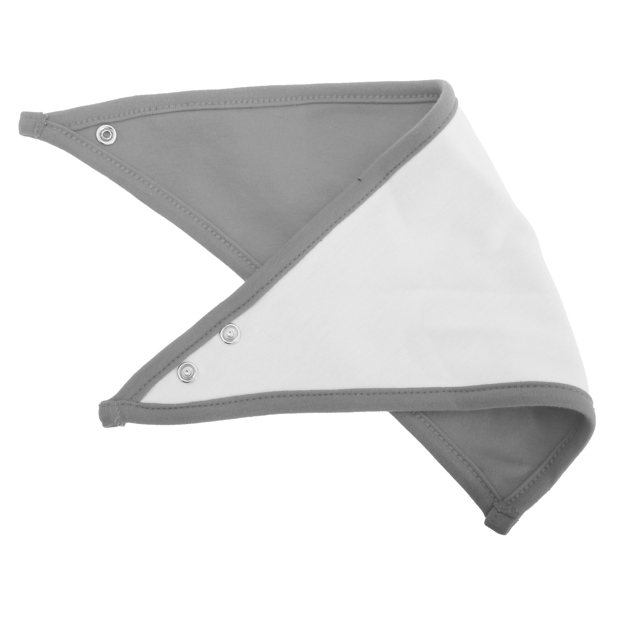 Babybugz Baby Plain Bandana Bib - White/Heather Grey - One Size