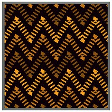 Freehand horizontal zigzag chevron stripes boho chic (Picutre Frame) Grey | XL
