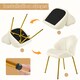image 7 of Yaheetech Vanity Chair with Shell-shaped Backrest and Golden Metal Legs for Living Room-Beige