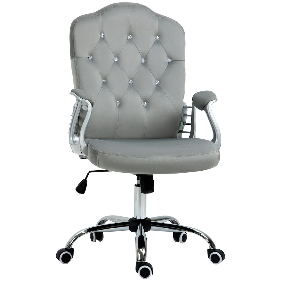 image 1 of Vinsetto Home Office Chair with Adjustable Height Tilt Function Grey | Grey | One Size