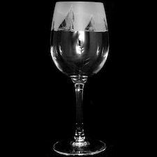 Animo Glass Etched Wine Glass All At Sea