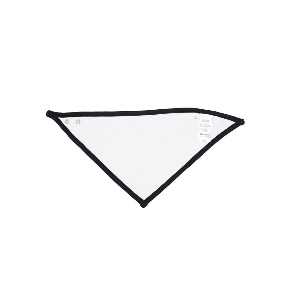 image 1 of Babybugz Baby Reversible Contrast Detail Bandana Bib - White/Black - One Size