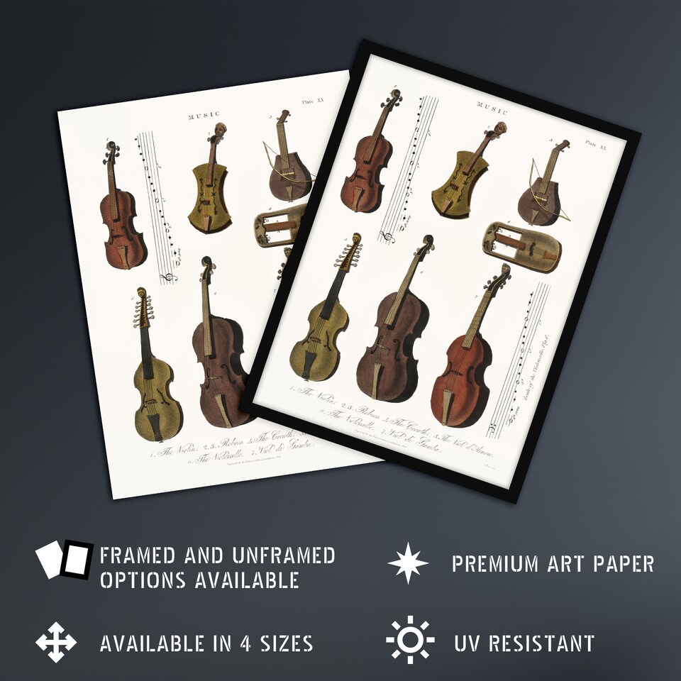 image 1 of Violin Viola Cello Encyclopedia Londinensis Huge Wall Art Poster Print 24X32"