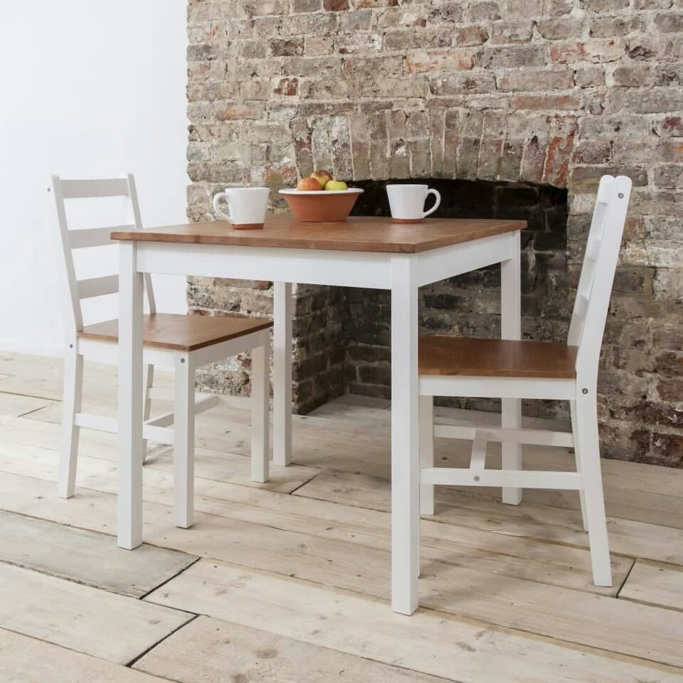 image 1 of Annika Bistro Table in White and Natural Pine Grey