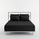 image 1 of Luxury 250TC Housewife Satin Stripe Pillowcase Pair Soft Touch | Black | Standard