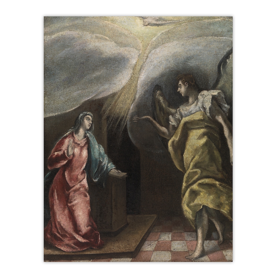 image 1 of Annunciation Archangel Gabriel and Mary El Greco Wall Art Poster Print