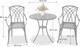 image 3 of Centurion Supports OSHOWA Luxurious Garden and Patio Table and 2 Large Chairs with Armrests Cast Aluminium Bistro Set - Black with Green Cushions