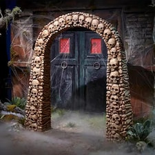 Home Accents 7.5ft Tall Skull and Bones Halloween Entrance Archway Decoration