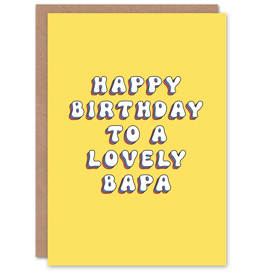 image 1 of Lovely Bapa Bright Fun Hippie Letters Non Binary Birthday Card