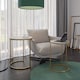 image 3 of 2Pc Round Nesting Stackable Sofa Side Bedside End Table Set Wood Top Metal Legs | Multi | White Marble Top with Gold Legs