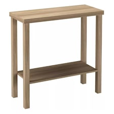 URBNLIVING 2 Tier Wooden Console Table Narrow Hallway Storage Unit | Multi | Oak | 1