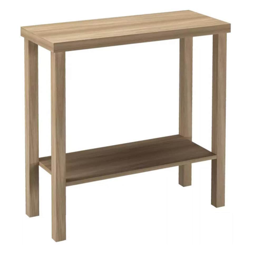 image 1 of URBNLIVING 2 Tier Wooden Console Table Narrow Hallway Storage Unit | Multi | Oak | 1