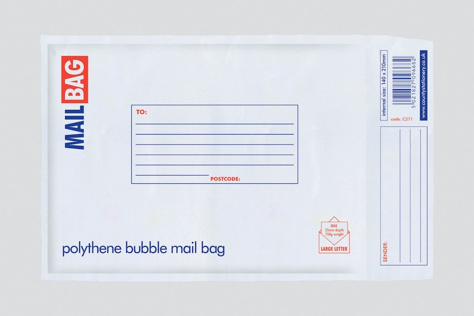 image 1 of Pack of 10 Small Polythene Bubble Mail Bags