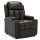 image 9 of Studio Bonded Leather Recliner w Drink Holders Sofa Chair (Brown)