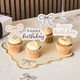 image 2 of Gold & Black Happy Birthday Bow Food Cake Picks - Pack of 12