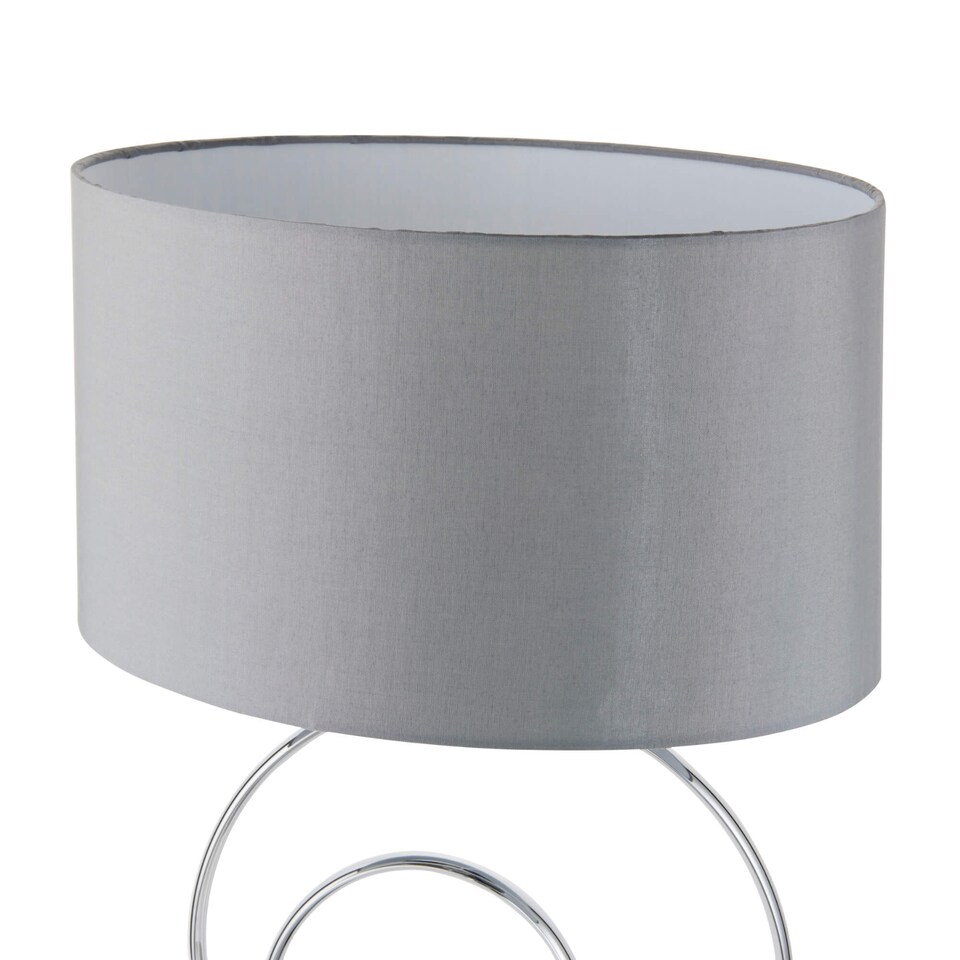 image 1 of Links Chrome Table Lamp with Grey Shade
