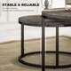 image 5 of HOMCOM 2 Pcs Stacking Coffee Table Set Steel Frame, Marble Dark Grey | Grey